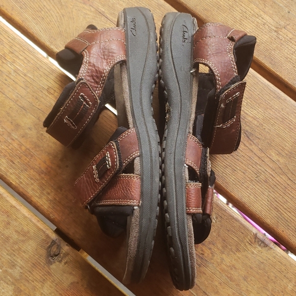 CLARKS Brown Leather Men's Keating Sporty Sandals sz 9 Style 78333 - Picture 7 of 12